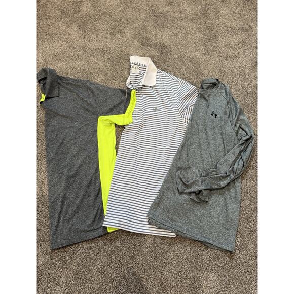 Nike Under Armour Izod Men's Large Shirt Lot Golf Polos & Long Sleeve Dri Fit